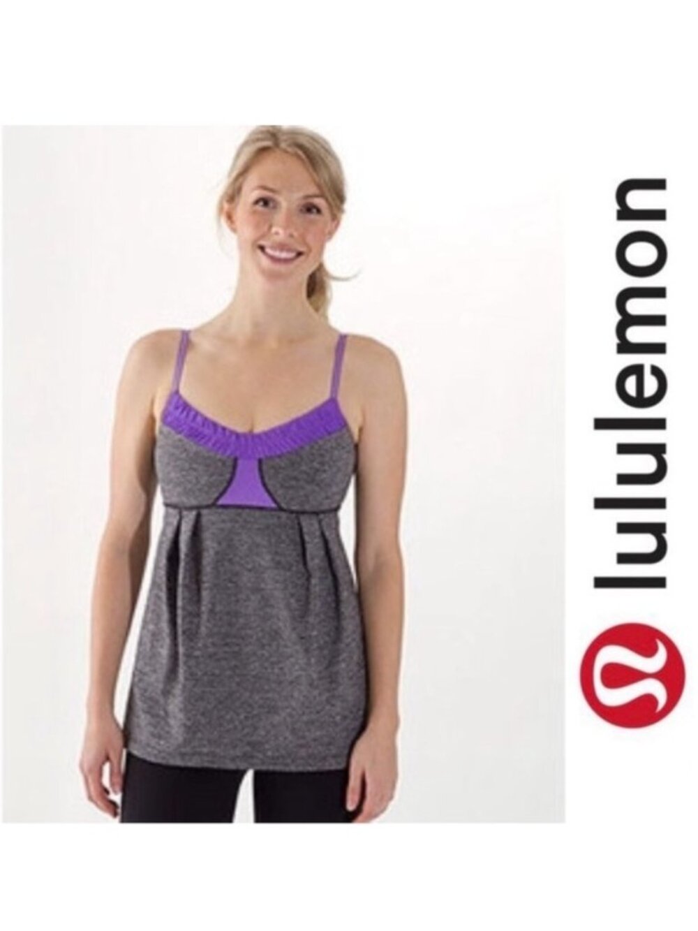 Lululemon | Gray and Purple Yogi Dance Tank Top | Size 6
